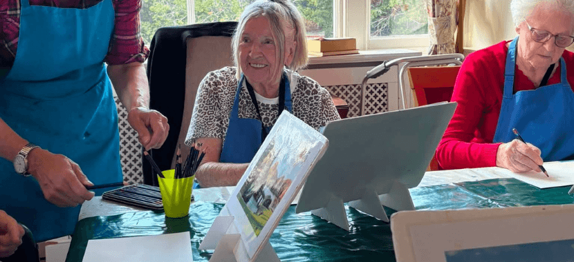 A creative afternoon with Maria at The Old Vicarage care home Otterton